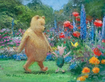 子供向け Painting - 子供向けのクマの庭の漫画のピグレット